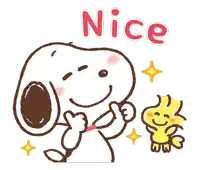 a cartoon of snoopy giving a thumbs up next to a woodstock