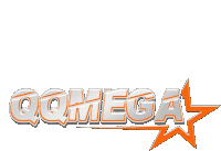 a logo for qqmega with a star in the middle