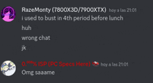 a screenshot of a discord conversation between razemonty and jk