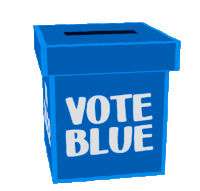 a blue box that says " vote blue in 2022 "