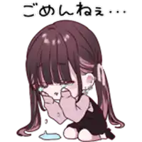 a girl is kneeling down with her eyes closed and crying .