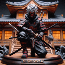 a statue of a samurai with the name museumbola