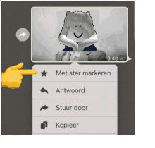 a person pointing at a screen that says ' met ster markeren '