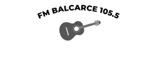 a logo for fm balcarce 105.5 with a guitar on it