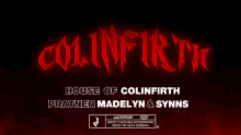 a movie poster for colin firth house of colinfirth pratner madelyn and synns