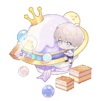 a cartoon of a boy sitting on a globe with a crown on top