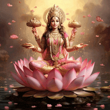 a painting of a woman on a lotus flower