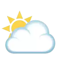 a cartoon illustration of a cloud with a yellow sun behind it