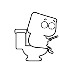 a cartoon character is sitting on a toilet holding a toothbrush .