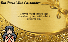 a gold background with the words fun facts with cassandra written on it