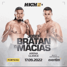 a poster advertising a boxing match between joser bratan and macias