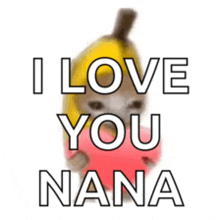 a dog wearing a banana costume says i love you nana .