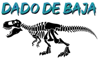 a drawing of a dinosaur skeleton with the words dado de baja above it