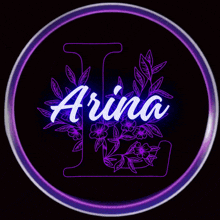 a purple circle with a letter l and the name arina