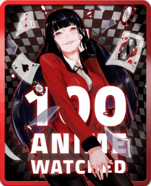 a poster that says 100 anime watched with a girl