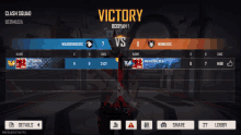 a screenshot of clash squad bermuda showing the victory