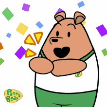 a cartoon of a bear with the word pants bear on the bottom