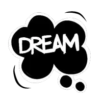 a speech bubble with the word dream written inside of it