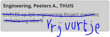 a sign that says engineering peeters a. thuis on it