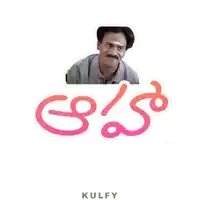 a sticker of a man with a mustache and the word kulfy