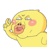 a yellow cartoon character is giving a thumbs up