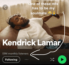 a screenshot of kendrick lamar 's spotify playlist