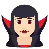 an icon of a woman dressed as a vampire with red eyes