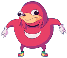 a cartoon drawing of knuckles from sonic the hedgehog standing on a white background