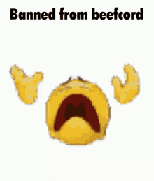 a pile of dirt is being banned from beefcord on a white background .