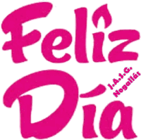 a pink sign that says " feliz dia " on it