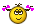 a pixel art of a smiley face with hearts around it