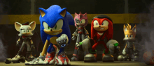 a group of cartoon characters including sonic and knuckles