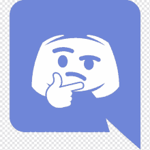 a discord logo with a thinking face and a speech bubble