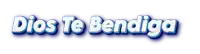 dios te bendiga is written in white and blue letters