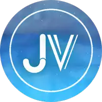 a blue circle with the letter j and v in it