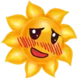 a cartoon sun with a sad face on it