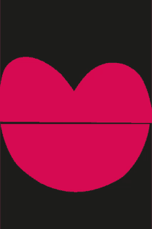 a pink heart on a black background with a line between the two halves