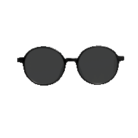 a pair of round sunglasses with a black frame