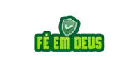 a green logo that says fe em deus