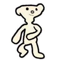 a cartoon drawing of a teddy bear with a white nose