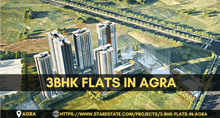 an advertisement for 3bhk flats in agra with an aerial view