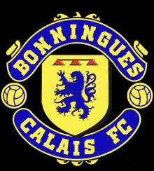 a logo for bon n' ngues calais fc with a blue lion