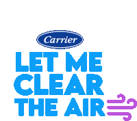 a blue carrier logo that says let me clear the air