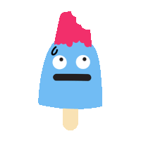 a cartoon ice cream with a bite taken out of it 's top