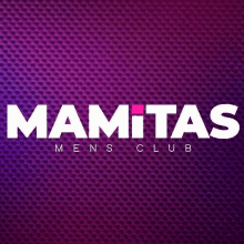 a logo for mamitas men 's club is displayed on a purple background