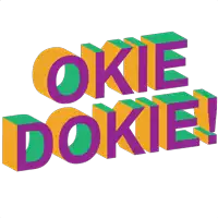 a logo that says okie dokie on it