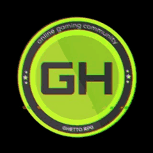 a green circle with the letter gh in it