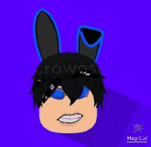 a cartoon of a boy with bunny ears and sunglasses