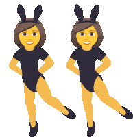 two cartoon girls wearing bunny ears and a black leotard