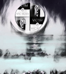 a drawing with the words victim to victory and victim to victory